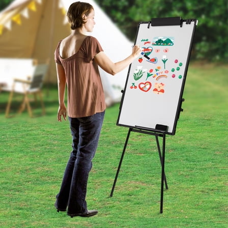 61*91.4cm Adjustable Whiteboard Stand Flip Chart Tripod Magnetic Whiteboard Dry Wipe for Companies Offices Schools