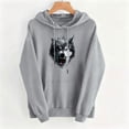 thumbnail image 5 of Risckoth Women's Hoodie Wolf Head Print Drawstring Kangaroo Pocket Casual Pullover S-2XL, 5 of 5