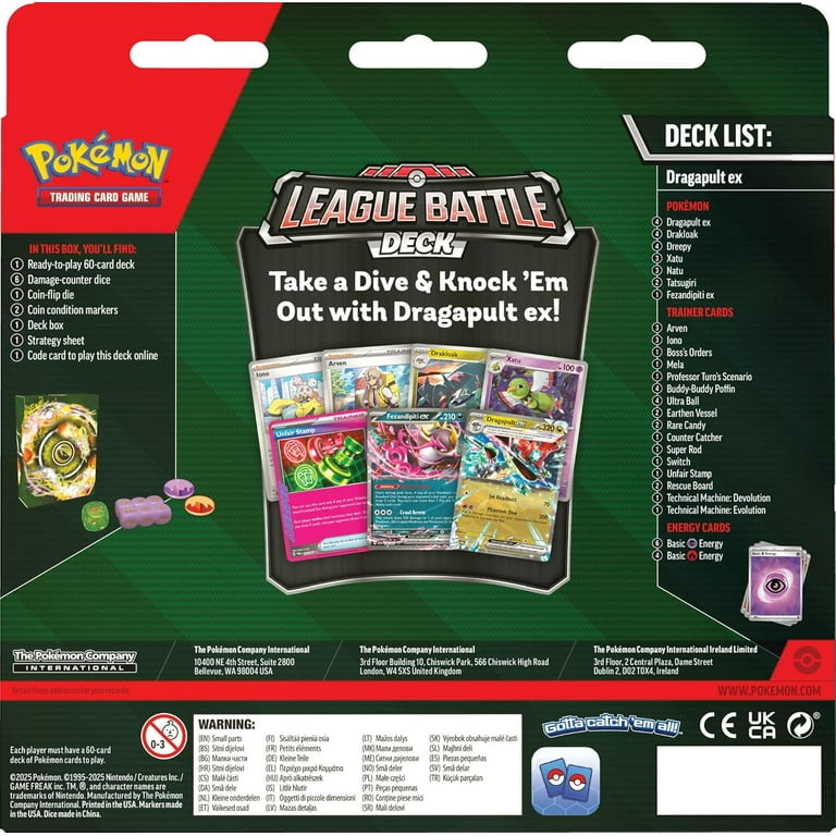 Pokemon Dragapult ex League Battle Deck with 60 Cards, Dice, Markers, Deck Box, and Online Code - Walmart.com Pokemon Dragapult ex League Battle Deck with 60 Cards, Dice, Markers, Deck Box, and Online Code - Walmart.com