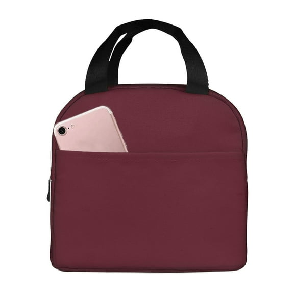 Lsque Maroon Pattern Lunch Bag Women/Men Insulated Lunch Box,Small Leakproof Cooler Food Lunch Containers Reusable High Capacity Lunch Tote Bags