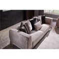 thumbnail image 7 of Majestic Thick Velvet Fabric 2PC Living room Set Made With Wood in Ivory, 7 of 7