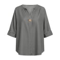 thumbnail image 6 of LWITHSZG Half Sleeve Tops for Women Plus Size Loose Fit Short Sleeve Plain T Shirts Business Casual ​Work Blouses Summer Vacation Outfits S-5XL, 6 of 7