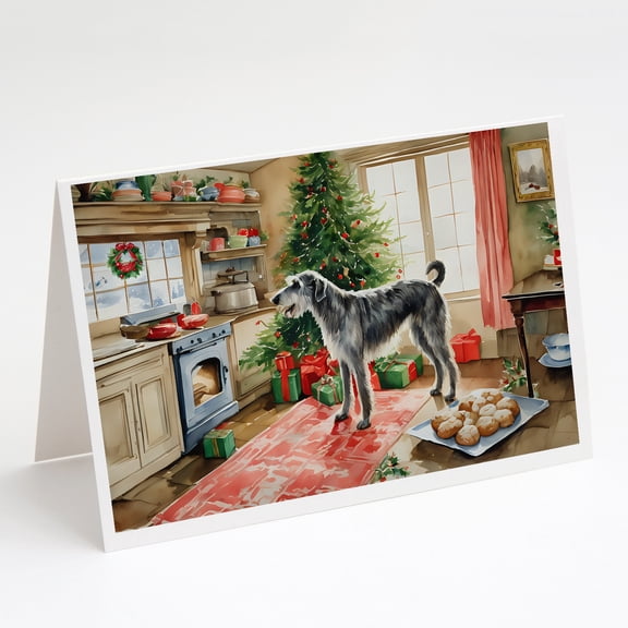 Irish Wolfhound Christmas Cookies Greeting Cards Pack of 8 7 in x 5 in