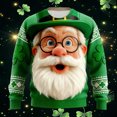 thumbnail image 2 of KHONTS St. Patrick's Day Plus Size Sweatshirts for Men Crew Neck Retro Shamrock Graphic Long Sleeve Tops Warm Fashion T Shirts 11-Green S, 2 of 3