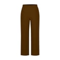 thumbnail image 6 of Kinrui Office Dress Pants for Women Stretch High Waisted Casual Business Long Trousers with Pockets Brown M, 6 of 6