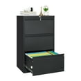thumbnail image 4 of Huloretions 3 Drawer File Cabinets with Lock,Metal Filing Storage Vertical Cabinets,Home Office Furniture for Organization Hanging Letter/Legal/F4/A4, 4 of 7