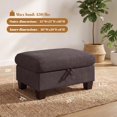thumbnail image 2 of Poshby Storage Ottoman Coffee Table with Chenille Material, Solid Wood Leg for Living Room, Dark Gray, 2 of 7