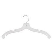 NAHANCO #1500 17" White Heavy Weight Plastic Shirt Hangers with Swivel Hook (Pack of 100)