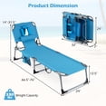 thumbnail image 3 of Gymax Portable Beach Chaise Lounge Chair with 5 Adjustable Positions - Set of 1, Blue, 3 of 8