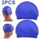 thumbnail image 1 of Gorro Natación Deportivo para Adultos Cubierta Impermeable Silicona Con Forma Gota Color Azul Oscuro 2 Uds., 1 of 6