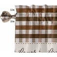 thumbnail image 4 of Brown Plaid Window Curtains 84 Inch Length - 2 Panels, Rod Pocket Curtain Panels, Farmhouse Buffalo Checkered Retro Window Treatment for Bedroom/Kitchen/Bathroom Windows, 52W x 84L Inch, 4 of 4