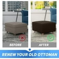 thumbnail image 4 of AIGIA Jacquard Ottoman Cover Slipcovers Folding Storage Stool Soft Thick Rectangle Foot Rest Slipcover with Elastic Bottom, 4 of 6