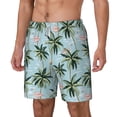 thumbnail image 2 of Uemuo Flamingos And Palms Pattern Mens Swim Trunks Quick Dry Board Shorts with Mesh Lining, Stretch Beach Shorts Quick Dry No-Chafing Board Shorts-3X-Large, 2 of 9