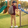 thumbnail image 3 of Resicozy Boys' School Uniform Short Sleeve Polo Shirt, Button Closure, Comfortable & Soft Top Wine 120, 3 of 6