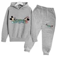 thumbnail image 3 of Traje con capucha para niños de Disney-Minnie Mouse, ropa clásica de anime, conjunto informal para vacaciones, moda para niños y niñas, primavera y otoño, 3 of 5