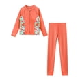 thumbnail image 3 of Alvivi Kids Girls Long Sleeve Rashguard Swimsuit 2Pcs Rash Shirts Tops with Swim Pants Legging Set Orange 14, 3 of 7