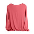 thumbnail image 5 of Aboser Women's Long Sleeve Tops Stretchy Soft Modal Basic Shirt Casual Comfy V Neck T Shirts Loose Fit Layering Tees Solid Color Tshirts Red XXL, 5 of 6