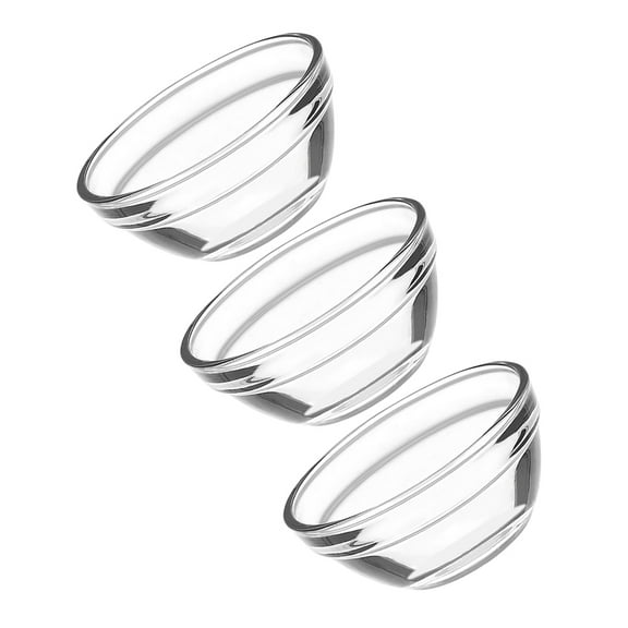 Niceauty Transparent Glass Pudding Bowls for Storage Small Size Lightweight and Stackable 3 Pieces