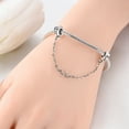 thumbnail image 4 of MULA 925 Sterling Silver DIY Charm Safety Chain fit Bracelet 5A Zircon Heartbeat Paw for Women Jewelry Making, 4 of 5