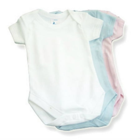 

Baby Jay 100% Cotton Short Sleeve Snap Crotch One-Piece Onesie Bodysuit (12-18 Months Blue)