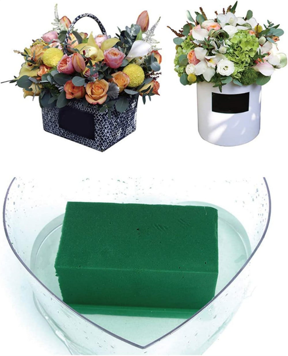 Happon 1 Pc Floral Foam Blocks, Green Wet Dry Flower Foam Plant Foam for  Fresh & Artificial Flower Arrangements DIY Craft 