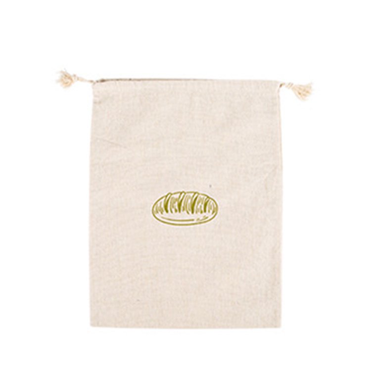 Linen Bread Bags Reusable Food Storage Drawstring Bag For Loaf