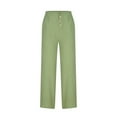 thumbnail image 5 of cllios Clearance Clothes Under $5 Women's Wide Leg Cotton Linen Pants Summer Elastic Waist Pant Casual Drawstring Comfy Trousers Lightweight Lounge Pants, 5 of 6