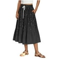 thumbnail image 2 of Antinious Winter Skirts for Women,Skirts for Women Trendy,Fashion Dresses for Women Linen Dress,Black,L, 2 of 5