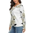 thumbnail image 2 of Elegant Beige Floral Branch Art V-neck Sweater Winter Clothes Long Sleeve Knitwear Sweater Women's Pullover, 2 of 5