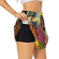thumbnail image 3 of Lsque Beautiful African Woman Printed Women's Running Shorts with Liner Pockets,Elastic Quick Dry Workout Athletic Gym Yoga Shorts,Womens High Waist Shorts-Medium, 3 of 9