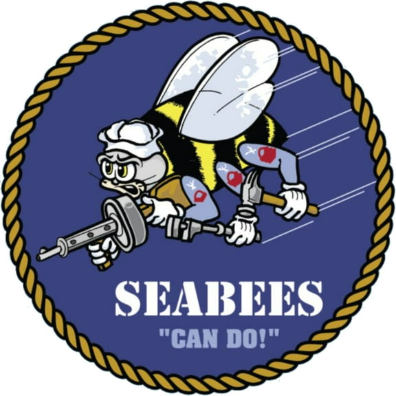 Seabees 4" Window Decal - Veteran Owned Business