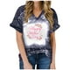 thumbnail image 1 of Top de manga corta con estampado de degradado Sexy de verano para mujer con cuello en V y estampado de día regular para mujer OAVQHLG3B Store lin121212, 1 of 4