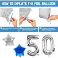 thumbnail image 4 of 50th Birthday Decorations for Men, Navy Blue Silver Garland Kit Birthday Balloons Party Decorations with 50th Happy Birthday Banner, Confetti Number 50 Foil Balloons, 4 of 7