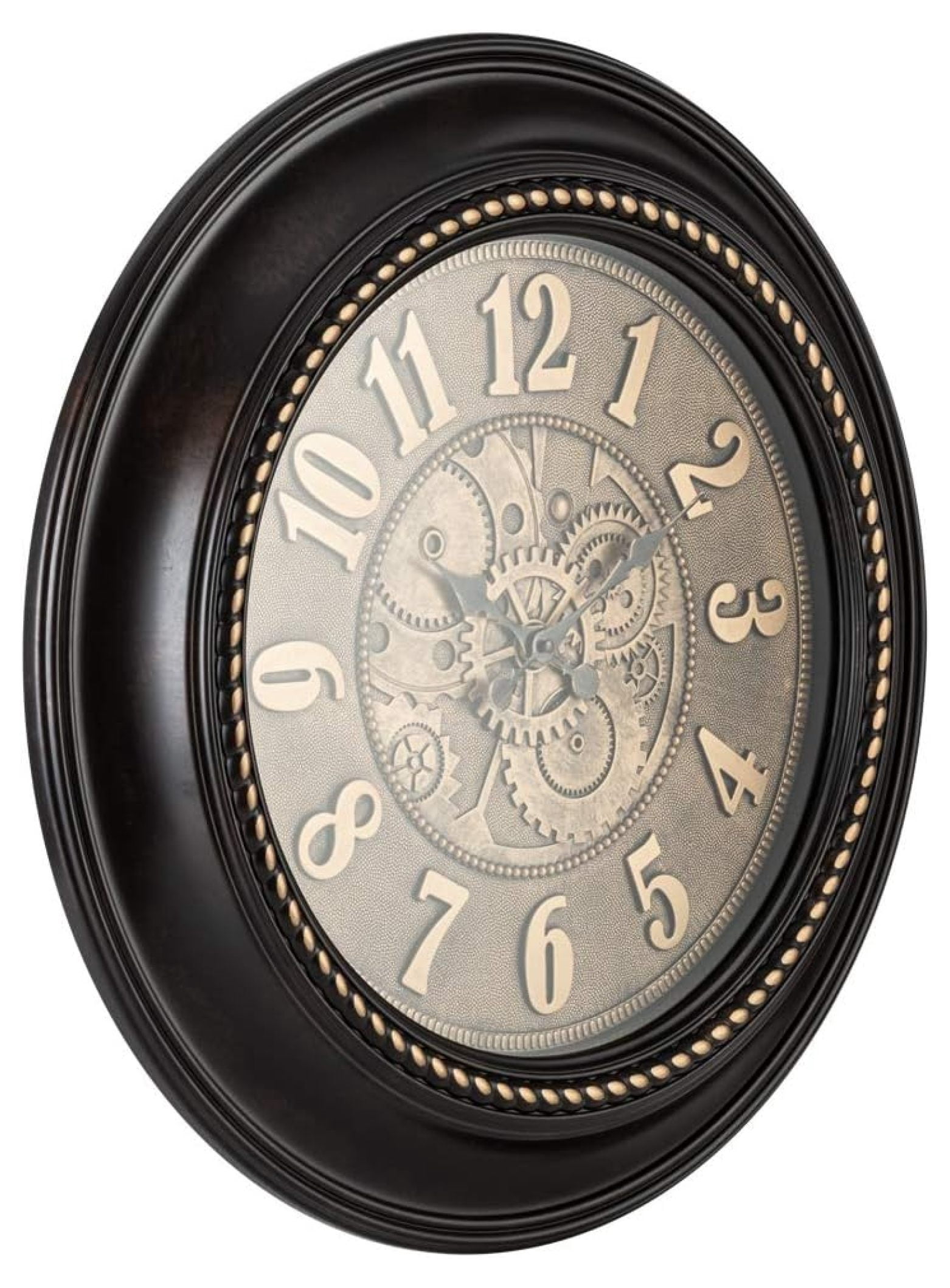 Rodalben Giant Decorative Light-Weight 24-inch Wall Clock Silent, Non-Ticking, 3-D Aluminum Dial, Easy-to-Read, Quartz Battery Operated, Glass Face Cover Bronze