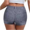 thumbnail image 5 of Cagogo Women's High Waisted Distressed Denim Shorts Stretch Slim Casual Summer Party Jean Shorts Loose Fit Ripped Streetwear Trousers, Navy XL, 5 of 8