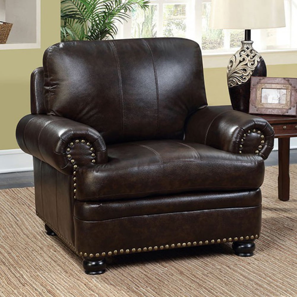 Transitional Top Grain Leather Chair Dark Brown Walmart transitional-top-grain-leather-chair-dark-brown-walmart