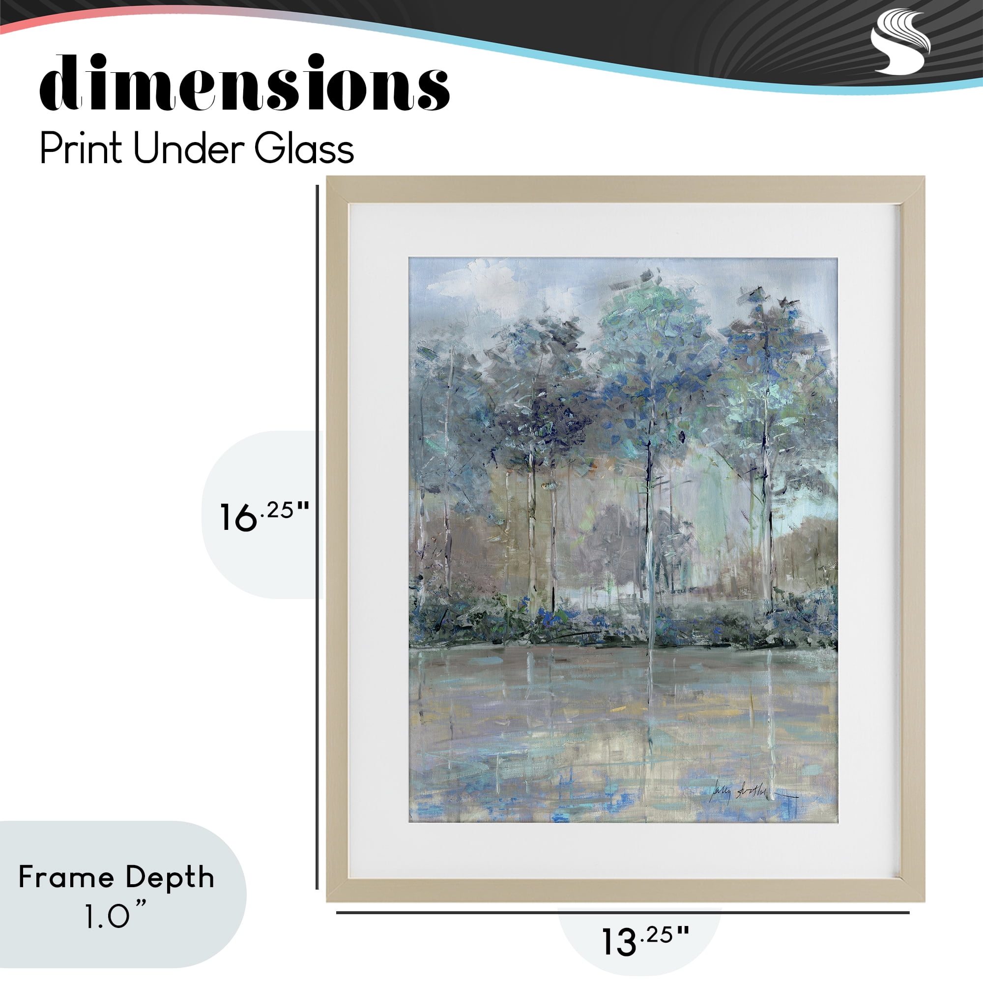 Stupell Industries Subdued Expression of Trees Birch Framed Print Under Glass, design by Sally Swatland