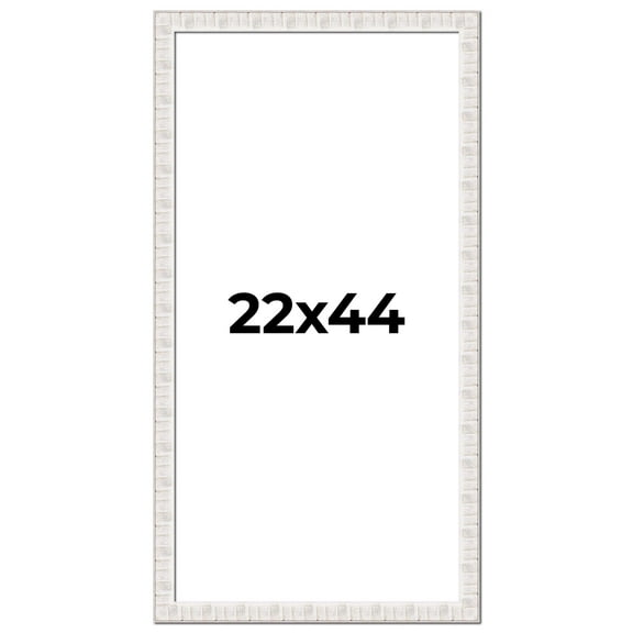 22x44 Frame White Sonoma Rustic Wood Picture Frame | 1.5 Inch Moulding Width | Complete with UV