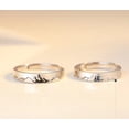 thumbnail image 2 of Adjustable Opening Starry Sky Korean Style Couple Rings Platinum Plated Matching Fashion Jewelry Anniversaries, 2 of 6