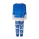 thumbnail image 4 of Pijamas navideños familiares a juego, camiseta de manga larga con estampado de alces y pantalón con estampado de árboles. Ropa de dormir para estar en casa., 4 of 10