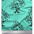 thumbnail image 1 of Soimoi Poly Georgette Fabric Leaves & Floral Block Print Fabric by the Yard 52 Inch Wide, 1 of 3