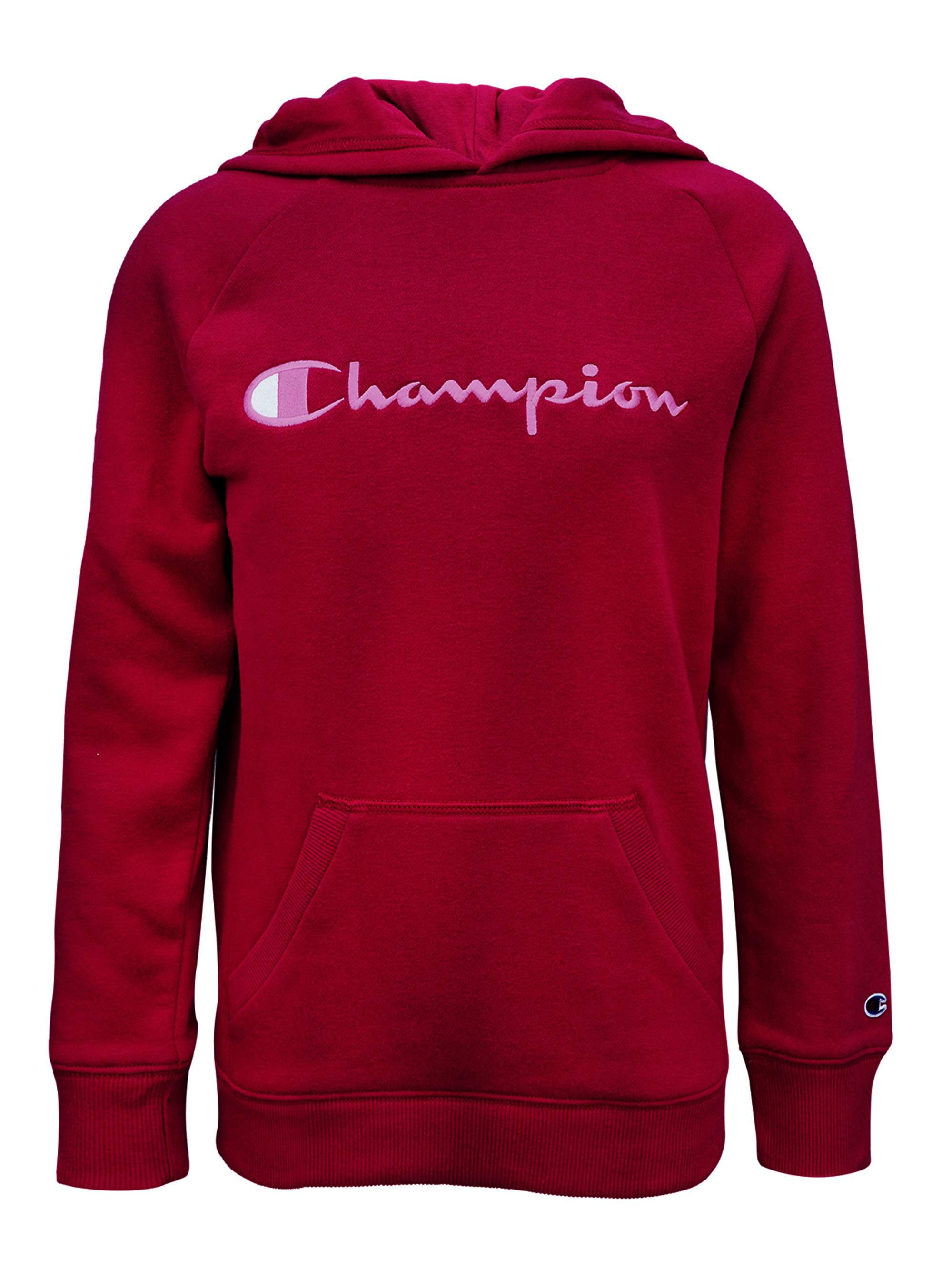 girls red champion hoodie