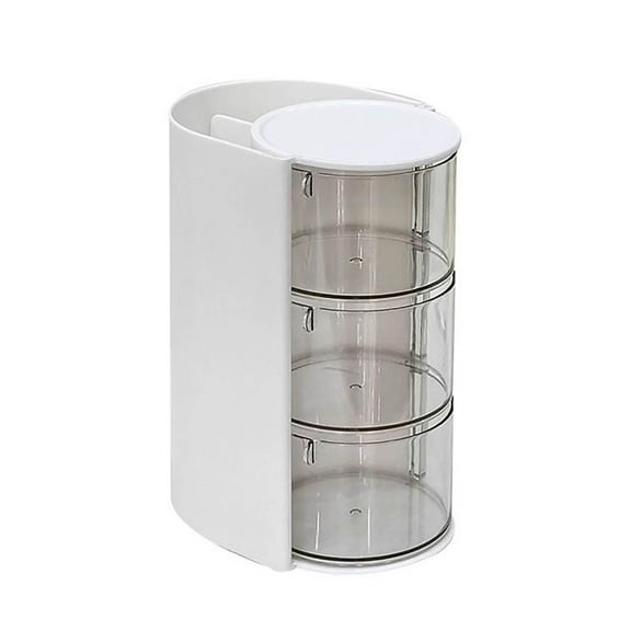 Rotating Desktop Organizer for Cosmetics Hair Accessories Jewelry Double Layer Storage Decorative Display Holder 360° Rotation Space Saving