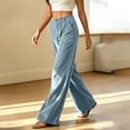 thumbnail image 5 of Drses Fall Winter Flowy Loose Palazzo Pants for Women, High Waist Striped Casual Lounge Trousers, Versatile Wide Leg Slacks for Travel Vacation Casual Daily Outfits Multi Neutral Stripes, 5 of 8