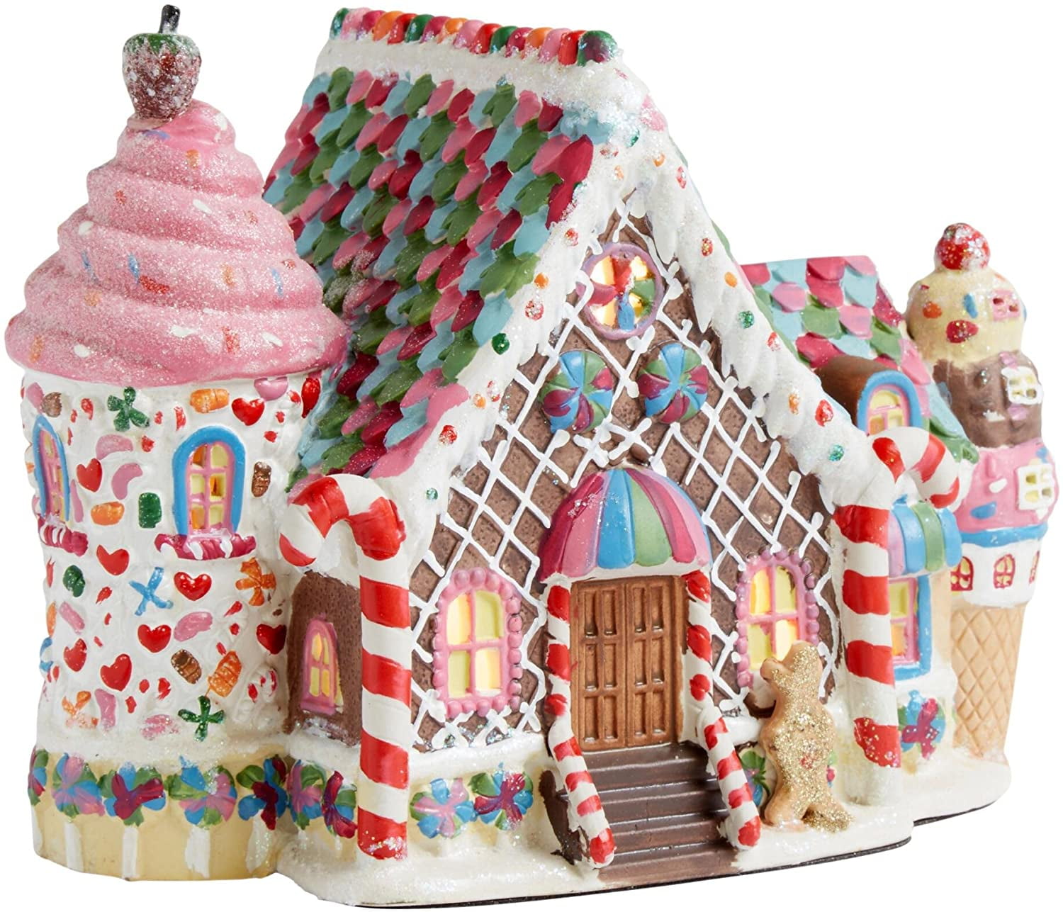 Northeast Home Goods Holiday Porcelain Gingerbread House Lighted