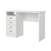 Tvilum Warner 4 Drawer Office Desk with 1 Shelf for Adults, White Finish