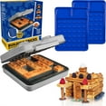 thumbnail image 2 of Building Brick Electric Waffle Maker- GREY with 2 Construction Eating Plates- Cook Fun Buildable Gingerbread Man Waffles in Minutes- Revolutionize Breakfast, 2 of 6