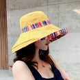 thumbnail image 4 of SERTG Women's Bucket Hat Flip up Double Sided Sun Shading Fashionable Casual Comfortable Fisherman Hat Cap(Yellow,Free Size), 4 of 4