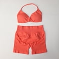 thumbnail image 5 of Conjunto de gimnasio de impacto de 2 piezas para mujer, sujetador de Yoga con tiras, Top de entrenamiento, pantalones cortos, traje deportivo, ropa de Fitness, conjunto de Yoga sin costuras, 5 of 5
