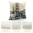 thumbnail image 4 of Orinice  18x18 Inch Cushion Case Decor Gate Bridge, American Landmark Golden Gate Bridge Farmhouse Throw Pillow Cover Home Pillowcase Decorations for Sofa Couch Office Car White, 4 of 5